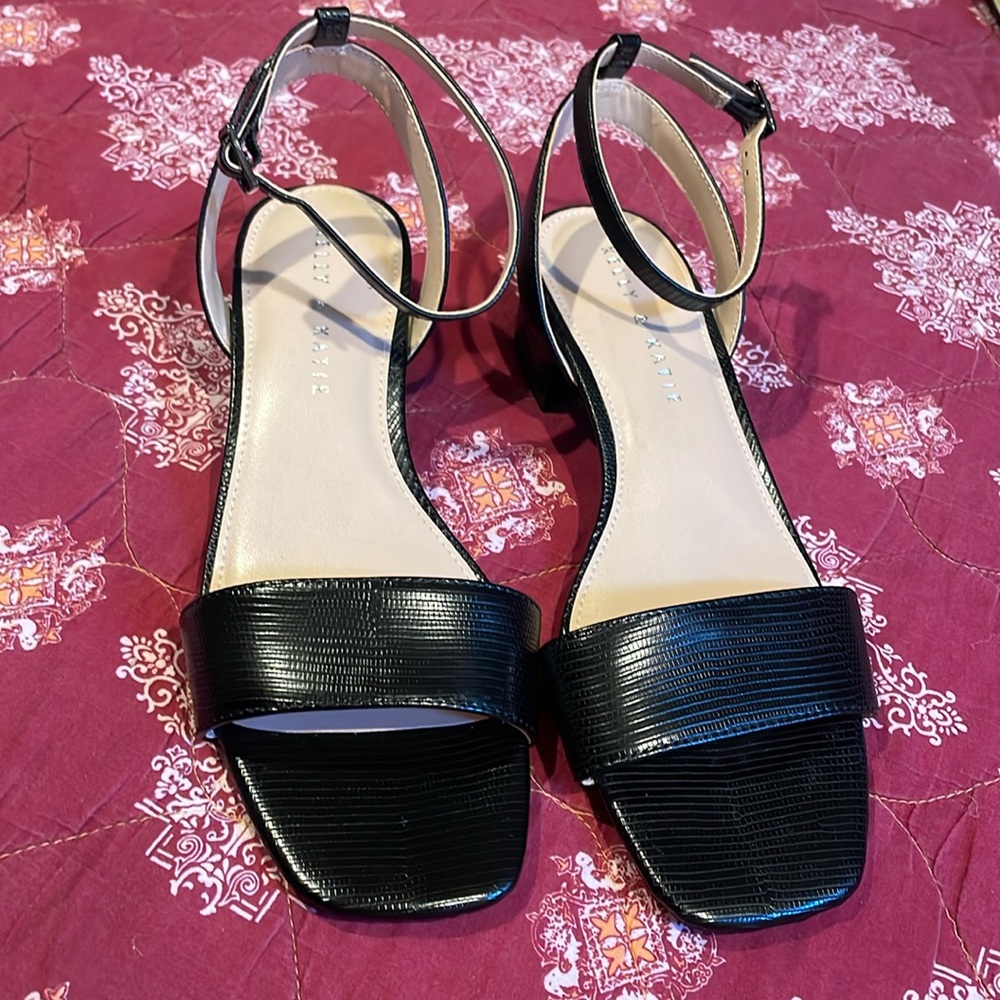 Black heeled dressy sandals